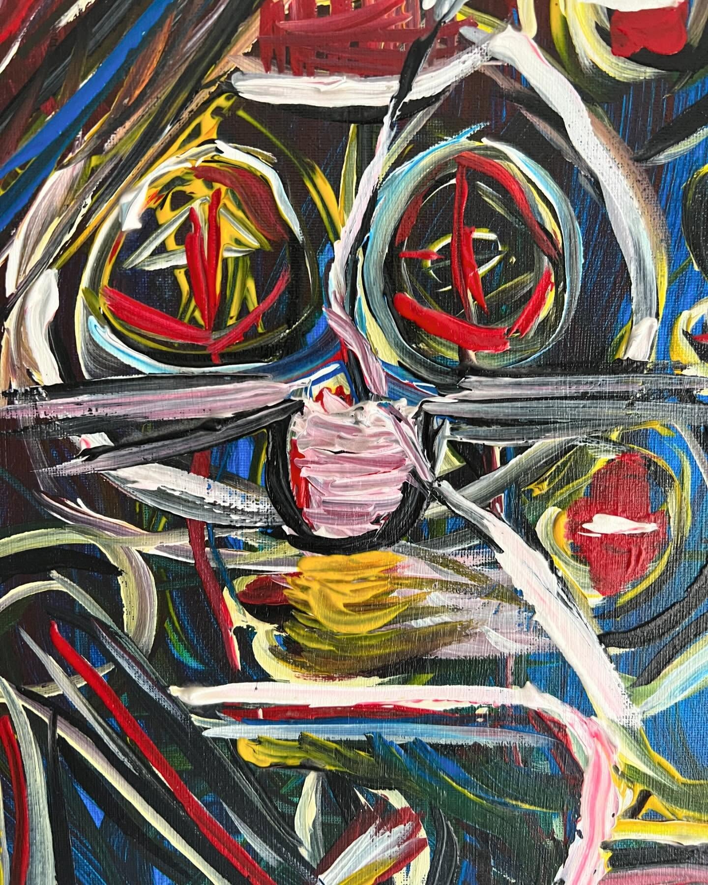 Abstract artwork with swirling colors and shapes