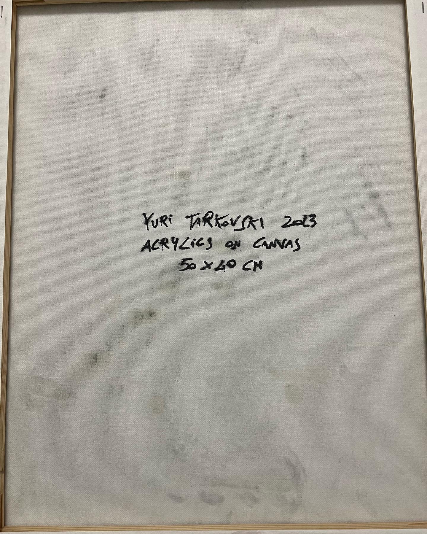 Framed artwork with artist's signature and details on a white background